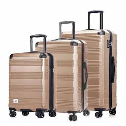 Verdi Luggage Set 3 Piece - Lightweight With USB Port Hardside Carry On Suitcase - Includes Expandable 20 Inch Carry On, 24In/TSA-Approved Lock 28In Checked Bag With 8-Wheel Rolling Spinner