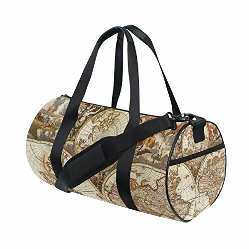 OuLian Duffel Bag Vintage Map Wallpapers - Cave Women Garment Gym Tote Bag Best Sports Bag For Boys 2 OuLian Duffel Bag Vintage Map Wallpapers - Cave Women Garment Gym Tote Bag Best Sports Bag For Boys - Image 2