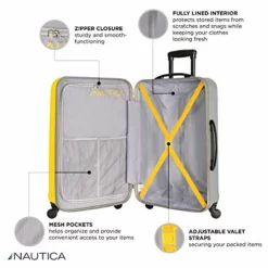 Nautica Hardside Carry On Luggage - 20 Inch Spinner Wheels Suitcase Lightweight Rolling Travel Bag For Under Seat, Yellow/Silver -TRAVELPRO Sales 51RqYLeGYrL