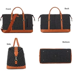 BAOSHA HB-14 Canvas Travel Tote Duffel Bag Carry On Weekender Overnight Bag Oversized For Women And Ladies (Black Dot) 14 BAOSHA HB-14 Canvas Travel Tote Duffel Bag Carry On Weekender Overnight Bag Oversized For Women And Ladies (Black Dot) -TRAVELPRO Sales 51RqhugovoS