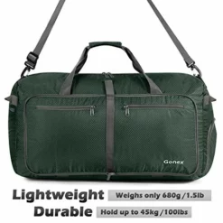 Gonex 100L Foldable Travel Duffel Bag For Luggage Gym Sports, Lightweight Travel Bag With Big Capacity, Water Repellent (Dark Green) -TRAVELPRO Sales 51TFJcGI5jL