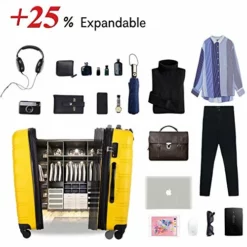 Merax Expandable Luggage Sets With TSA Locks, 3 Piece Lightweight Spinner Suitcase Set (Yellow) -TRAVELPRO Sales 51TjULpX1cL