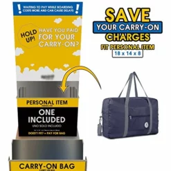 For Spirit Airlines Foldable Travel Duffel Bag Tote Carry On Luggage Sport Duffle Weekender Overnight For Women And Girls (3112 Dark Blue ( With Shoulder Strap)) -TRAVELPRO Sales 51UDinc2HZL