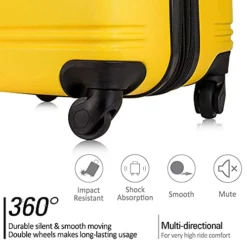 Expandable 3 Piece Luggage Sets Hardside Durable Suitcase With Spinner Wheels TSA Lock, 3 Pcs Carry On Case Travel Home Outdoor School Lightweight Trolley Case ( 20" 24" 28" Yellow) -TRAVELPRO Sales 51VQHjUgqsS