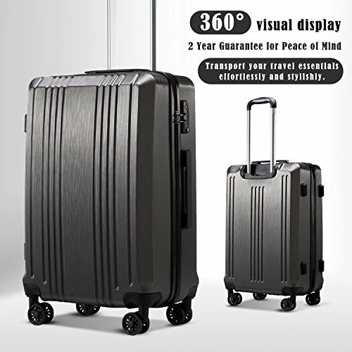 Coolife Luggage Suitcase PC+ABS With TSA Lock Spinner Carry On Hardshell Lightweight 20in 24in 28in (grey, M(24IN)) 7 Coolife Luggage Suitcase PC+ABS With TSA Lock Spinner Carry On Hardshell Lightweight 20in 24in 28in (grey, M(24IN)) - Image 7
