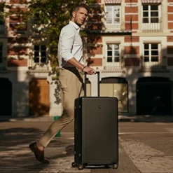 LEVEL8 Trunk Luggage, 28 Inch Luggage With Spinner Wheels, Luminous Textured 28 Inch Checked Large Luggage, Lightweight PC With TSA Lock - 28 Inch, Black -TRAVELPRO Sales 51WW7jBXUGL