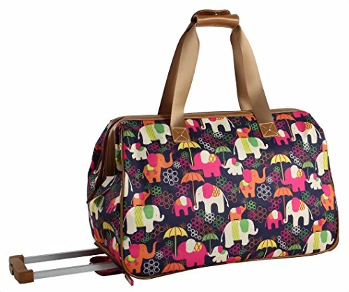 Lily Bloom Luggage Designer Pattern Suitcase Wheeled Duffel Carry On Bag (14in, Elephant Rain) 3 Lily Bloom Luggage Designer Pattern Suitcase Wheeled Duffel Carry On Bag (14in, Elephant Rain) - Image 3