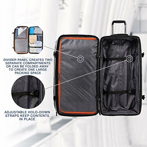 Travelpro Bold Drop Bottom Wheeled Rolling Duffel Bag, Grey/Black, 30-Inch 6 Travelpro Bold Drop Bottom Wheeled Rolling Duffel Bag, Grey/Black, 30-Inch - Image 6