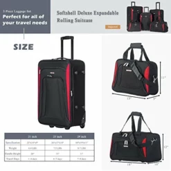 Flieks 5 Piece Luggage Set Deluxe Expandable Rolling Suitcase (black&red) -TRAVELPRO Sales 51X0XPpqqzL 1b39f1d1 fc68 40b7 a56e f89a7f3095cf