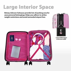 Betsey Johnson Designer 20 Inch Carry On - Expandable (ABS + PC) Hardside Luggage - Lightweight Durable Suitcase With 8-Rolling Spinner Wheels For Women (20in, Flamingo Strut) -TRAVELPRO Sales 51YjVF1ia1L