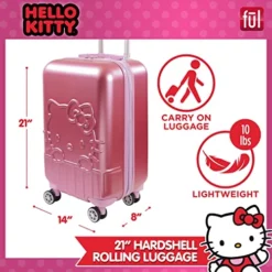 Ful Hello Kitty 21 Inch Rolling Luggage, Hardshell Carry On Suitcase With Wheels, Pink (HKFL0002AZ-650) -TRAVELPRO Sales 51 3L5b08BL