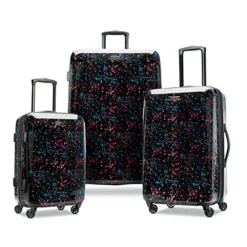 American Tourister Moonlight Hardside Expandable Luggage With Spinner Wheels, Speckle Black, 3-Piece Set (20/24/28)