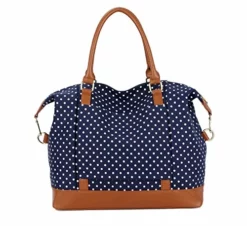 BAOSHA HB-28 Ladies Women Canvas Travel Weekender Bag Overnight Carry-on Shoulder Duffel Tote Bag (Blue Dot) -TRAVELPRO Sales 51bCnmOiqCL e1bd9a96 9e91 4cca af0d b184d42caffd