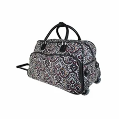 Tribal Paisley Floral Medallion Design Rolling Lightweight Carry On Duffel Bag, Lush Modern -TRAVELPRO Sales 51bWmudbPqL