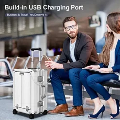 SOMODE Airline Approved Carry On Luggage With Spinner Wheels,Aluminum Framed Carry On Suitcase With Front Open Laptop Compartment/Pocket 22×14×9 Inch Large Checked-in Luggage(White) 11 SOMODE Airline Approved Carry On Luggage With Spinner Wheels,Aluminum Framed Carry On Suitcase With Front Open Laptop Compartment/Pocket 22×14×9 Inch Large Checked-in Luggage(White) -TRAVELPRO Sales 51cxTpubDBL