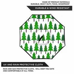 Reverse Umbrella, Holiday Christmas Green Tre Inverted Umbrella,UV Protection Windproof Umbrella C-Shaped Handle Double Layer Reverse For Car Outdoor Use -TRAVELPRO Sales 51d3JbYftrL