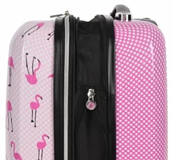 Betsey Johnson Designer 20 Inch Carry On - Expandable (ABS + PC) Hardside Luggage - Lightweight Durable Suitcase With 8-Rolling Spinner Wheels For Women (20in, Flamingo Strut) -TRAVELPRO Sales 51d5jalyznL