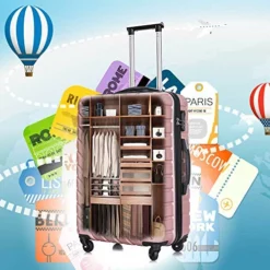 Apelila 4 Piece Luggage Sets,Travel Suitcase Spinner Hardshell Lightweight W/Free Suitcase Cover& Hanger (Rose Gold 4 Piece) -TRAVELPRO Sales 51dp10IZLRL a31268b8 a1ed 4e0e b588 61ff62395e1c