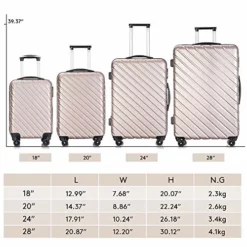 Luggage Sets, Semper 4 Piece Luggage Set Suitcases With Spinner Wheels Hardshell Lightweight Luggage 18" 20" 24" 28" -TRAVELPRO Sales 51eeKADWdHL 42e807fd edfe 4a8f 94b4 ee4e148dc218