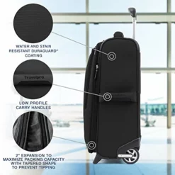 Travelpro Maxlite 5-Softside Lightweight Expandable Upright Luggage, Black, Carry-On 20-Inch -TRAVELPRO Sales 51hwInQ7WwL