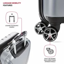 SwissGear 7585 Hardside Spinner Luggage, Silver, Checked-Medium 23-Inch -TRAVELPRO Sales 51hxnnDJ8nL