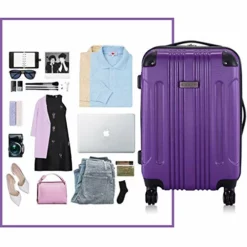 Goplus 20" ABS Carry On Luggage Expandable Hardside Travel Bag Trolley Rolling Suitcase GLOBALWAY (Purple) -TRAVELPRO Sales 51ihorXYTvL