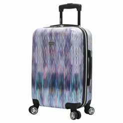 Steve Madden 20 Inch Carry On Luggage Collection - Scratch Resistant (ABS + PC) Hardside Suitcase - Designer Lightweight Bag With 8-Rolling Spinner Wheels (Diamond)