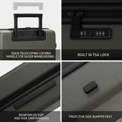 LEVEL8 Elegance Checked Luggage, 24 Inch Hardside Suitcase, Lightweight PC Matte Hardshell With TSA Lock, Spinner Wheels - Olive Green -TRAVELPRO Sales 51ilJhJy SL