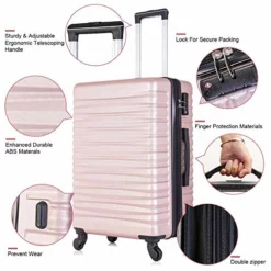 4 Piece Luggage Sets, Expandable Hardshell ABS Luggage Sets With TSA Lock Spinner Wheels Travel Suitcases Set (4 PCS, TSA Lock+Expandable, Rose Gold) -TRAVELPRO Sales 51jJ aiIeXL