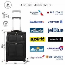 Large Capacity Maximum Allowance 22x14x9 All Parts Carry On Luggage Bag | Rolling Travel Suitcase Lightweight Small Soft Trolley For Women | Approved By Delta, United, Southwest & Many More -TRAVELPRO Sales 51k7233lV0L
