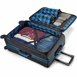 American Tourister Eclipse Softside Spinner Luggage (Black/Blue, 20 Inch) -TRAVELPRO Sales 51k8WFokx3L