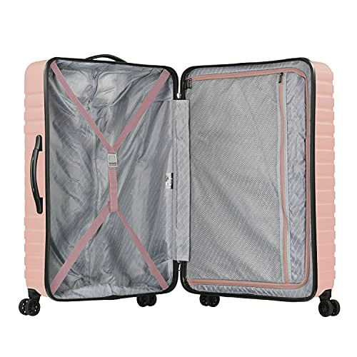 U.S. Traveler Boren Polycarbonate Hardside Rugged Travel Suitcase Luggage With 8 Spinner Wheels, Aluminum Handle, Pink, 2-Piece Set, USB Port In Carry-On 6 U.S. Traveler Boren Polycarbonate Hardside Rugged Travel Suitcase Luggage With 8 Spinner Wheels, Aluminum Handle, Pink, 2-Piece Set, USB Port In Carry-On - Image 6