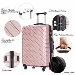 4 Piece Luggage Sets,Travel Suitcase Spinner Hardshell Lightweight W/Free Suitcase Cover& Hanger (Rose Gold, 18 20 24 28 Inch) -TRAVELPRO Sales 51ktFDd4sjL 0e03b6a2 b47e 4cda b85c 551603d8689e