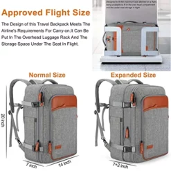 Carry On Backpack, Extra Large 40L Flight Approved Travel Backpack For Men & Women,Expandable Large Suitcase Backpacks With 4 Packing Cubes,Water Resistant Luggage Daypack Business Weekender Bag,Grey 13 Carry On Backpack, Extra Large 40L Flight Approved Travel Backpack For Men & Women,Expandable Large Suitcase Backpacks With 4 Packing Cubes,Water Resistant Luggage Daypack Business Weekender Bag,Grey -TRAVELPRO Sales 51l7F0Veu9L