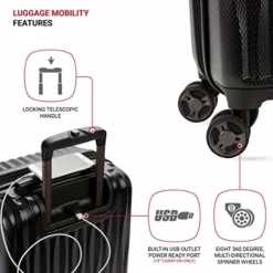 SwissGear 7272 Energie Hardside Luggage Carry-On Luggage With Spinner Wheels & TSA Lock, Black, 19” 17 SwissGear 7272 Energie Hardside Luggage Carry-On Luggage With Spinner Wheels & TSA Lock, Black, 19” -TRAVELPRO Sales 51lDuOYkkFL