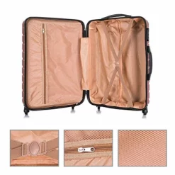 Apelila 4 Piece Luggage Sets,Travel Suitcase Spinner Hardshell Lightweight W/Free Suitcase Cover& Hanger (Rose Gold 4 Piece) -TRAVELPRO Sales 51lYK2CDfzL