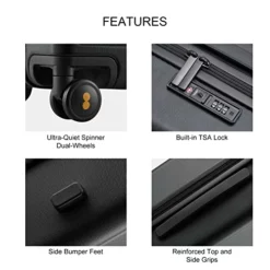 LEVEL8 Trunk Luggage, 28 Inch Luggage With Spinner Wheels, Luminous Textured 28 Inch Checked Large Luggage, Lightweight PC With TSA Lock - 28 Inch, Black -TRAVELPRO Sales 51mIRX7msfL