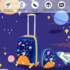 Goplus Kids Luggage Set, 12" & 18" Kids Carry On Luggage Set, Multi-directional Wheels Suitcase, Large Capacity Rolling Trolley Suitcase, Gift For Boys And Girls Toddlers Children Travel (Universe) -TRAVELPRO Sales 51nlsYiKcpL