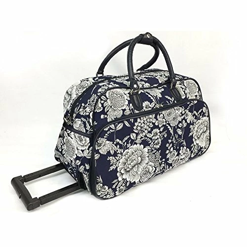 Vibrant Garden Floral Bouquet Motif Rolling Lightweight Carry On Duffel Bag, Printed Modern Graphic 1 Vibrant Garden Floral Bouquet Motif Rolling Lightweight Carry On Duffel Bag, Printed Modern Graphic