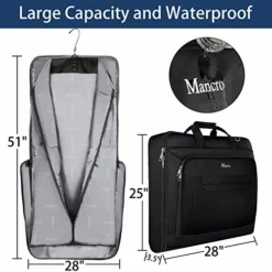 Garment Bags For Travel, Carry On Garment Bag For Business Trips With Shoulder Strap, Mancro Waterproof Foldable Luggage Hanging Suit Bags Gift For Men Women, 2 In 1 Suitcase For Coats, Suits (Black) -TRAVELPRO Sales 51o3slnvVxL