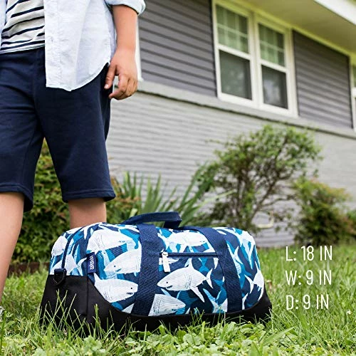 Wildkin Kids Overnighter Duffel Bags For Boys & Girls, Measures 18 X 9 X 9 Inches Duffel Bag For Kids, Carry-On Size & Ideal For School Practice Or Overnight Travel, BPA-free (Sharks) 5 Wildkin Kids Overnighter Duffel Bags For Boys & Girls, Measures 18 X 9 X 9 Inches Duffel Bag For Kids, Carry-On Size & Ideal For School Practice Or Overnight Travel, BPA-free (Sharks) - Image 5