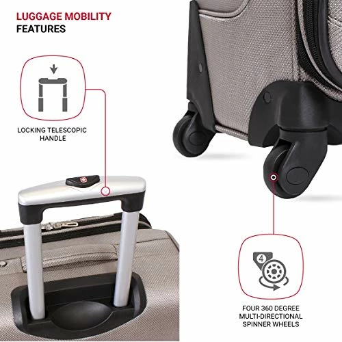 SwissGear Sion Softside Expandable Luggage, Pewter, Checked-Medium 25-Inch 9 SwissGear Sion Softside Expandable Luggage, Pewter, Checked-Medium 25-Inch - Image 9