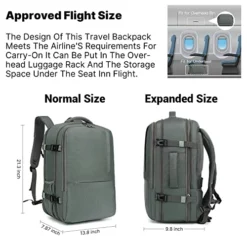 Molnia Travel Backpack For Men, 47L Carry On Backpack, 17.3inch Laptop Backpack Flight Approved, With 3 Packing Cubes & 1 Shoe Bag, Expandable Business Suitcase, Weekender Duffel Bag, Grey-green 11 Molnia Travel Backpack For Men, 47L Carry On Backpack, 17.3inch Laptop Backpack Flight Approved, With 3 Packing Cubes & 1 Shoe Bag, Expandable Business Suitcase, Weekender Duffel Bag, Grey-green -TRAVELPRO Sales 51pEPT6tgPL