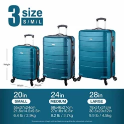 Regent Square Travel - 3 Piece Luggage Sets With Build-In TSA Lock And Spinner Goodyear Wheels – Mangusta, Hard Case (Petrol Blue) -TRAVELPRO Sales 51pcZ4x1m1L