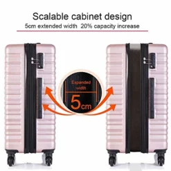 Apelila 4 Piece TSA Hardshell Luggage Sets,Expandable Travel Suitcase,Carry On Luggage With Spinner Wheels Free Cover&Hanger Inside (Rose Gold) -TRAVELPRO Sales 51q20zRWO2L