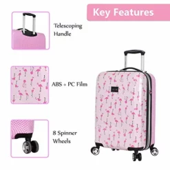 Betsey Johnson Designer 20 Inch Carry On - Expandable (ABS + PC) Hardside Luggage - Lightweight Durable Suitcase With 8-Rolling Spinner Wheels For Women (20in, Flamingo Strut) -TRAVELPRO Sales 51qMlmNOi6L