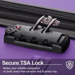 Merax 3 Pcs Luggage Set Expandable Hardside Lightweight Spinner Suitcase With TSA Lock [Upgraded Version] (Purple) -TRAVELPRO Sales 51qeaBh40yL