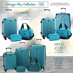 Travelers Club Sky+ Luggage Set, Teal, 3 Piece -TRAVELPRO Sales 51qk4J DX5L 15fbb556 e7cf 40e6 aa57 b1f4803a2c01