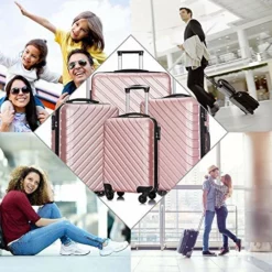 4 Piece Luggage Sets,Travel Suitcase Spinner Hardshell Lightweight W/Free Suitcase Cover& Hanger (Rose Gold, 18 20 24 28 Inch) -TRAVELPRO Sales 51r JsyuFDL b17ac7d6 b3c8 4a0d ae2c 60770c119567