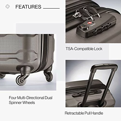 Samsonite Omni PC Hardside Expandable Luggage With Spinner Wheels, Silver, Checked-Medium 24-Inch 6 Samsonite Omni PC Hardside Expandable Luggage With Spinner Wheels, Silver, Checked-Medium 24-Inch - Image 6